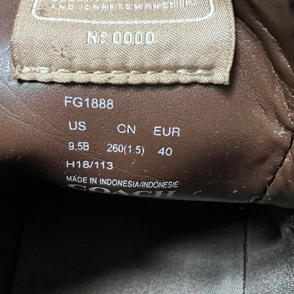 Coach Size 9.5 Khaki Mahogany C126 Low Top Signature Coated Canvas Sneaker Shoes - Picture 9 of 16